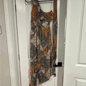 Lovestitch One Shoulder Dress in Earth Tones